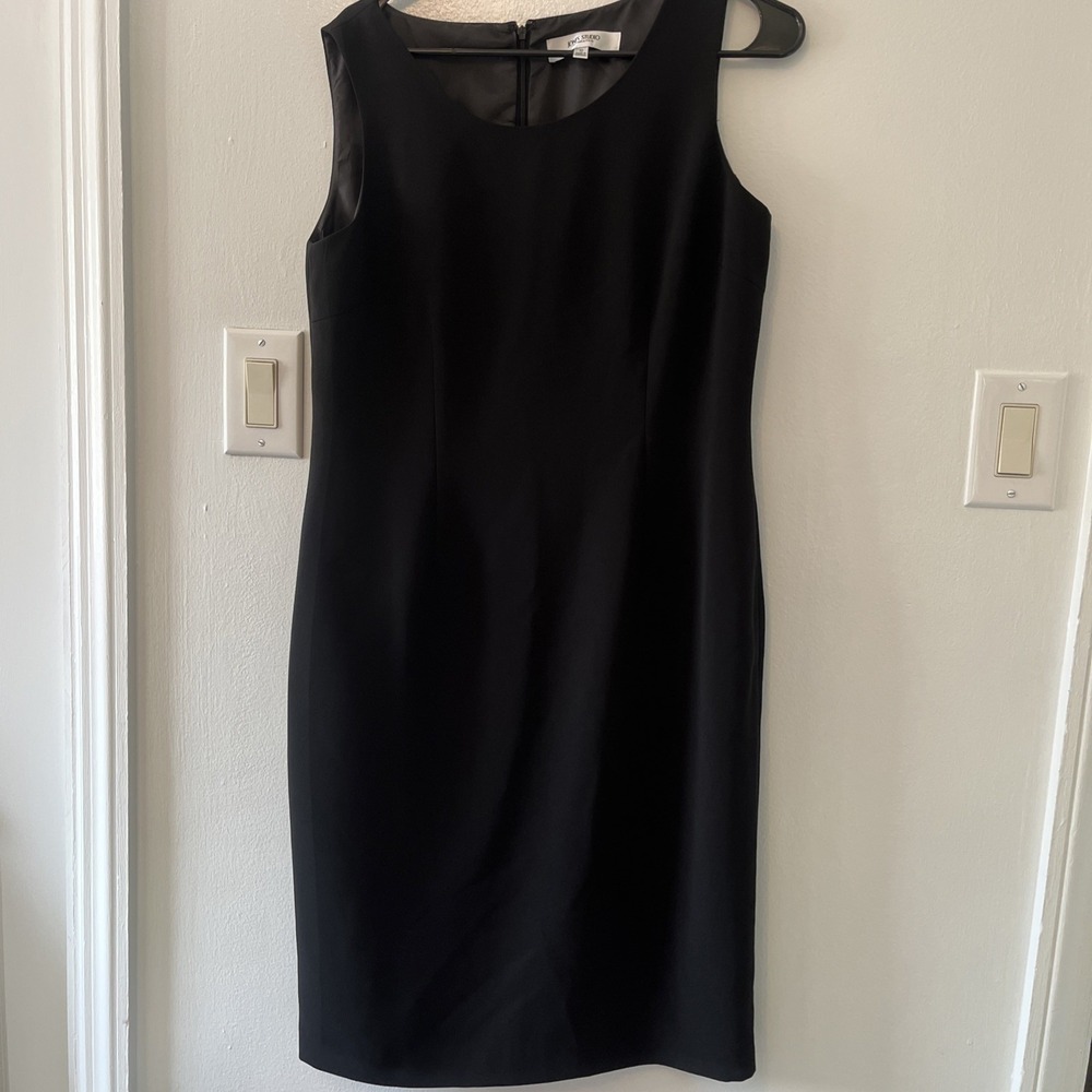 Jones Studio Separates Black Sheath Mini Cocktail Dress Size 10 Sleeveless